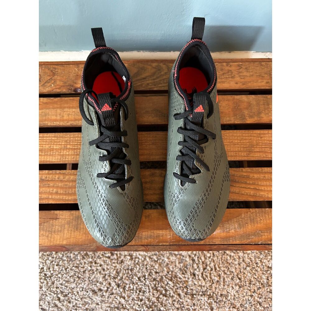 Adidas XCS Cross Country Spikes men's green orange sneakers size 8.5